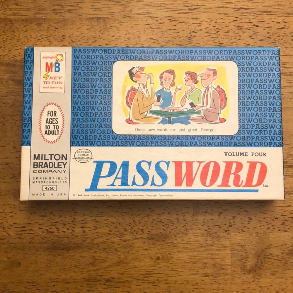 Vintage 1962 Password Game
